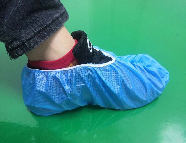 blue disposable shoe cover_PE shoe covers_nonwoven shoe cover